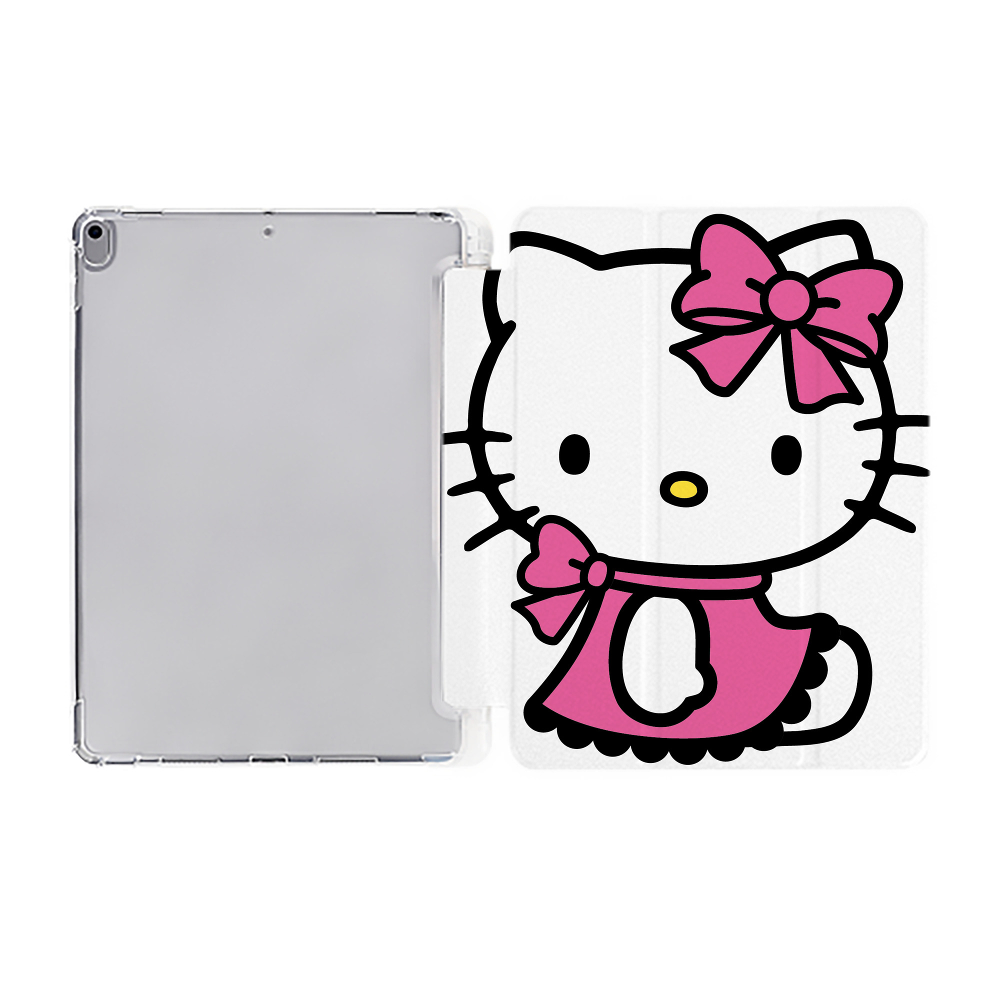 （画像用） Hello Kitty ハローキティ IPad ケース ペン収納付き 三つ折りスタンド PUレザー×シリコン 対応機種9.5/10.5/10.9インチ